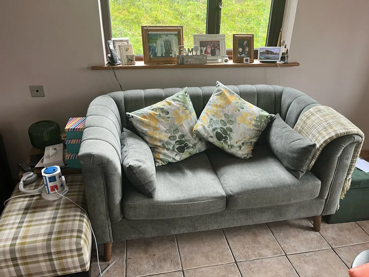 Green sofa 2 seater - Image 4