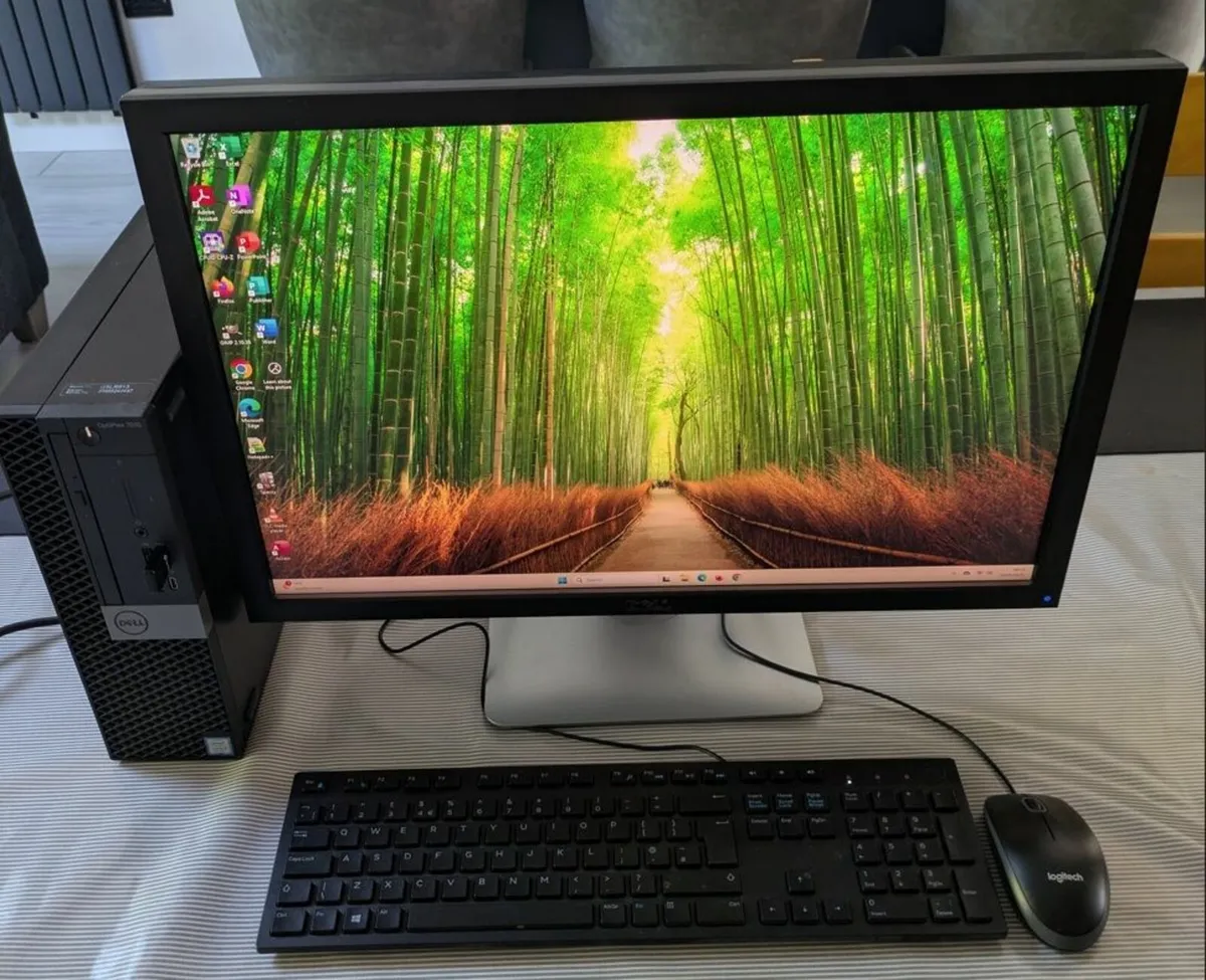 Dell Optiplex 7060 PC Intel i5 16GB Win 11 24" LCD - Image 1