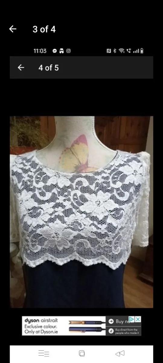 Zack New with tags, navy with white lace top. Size - Image 3