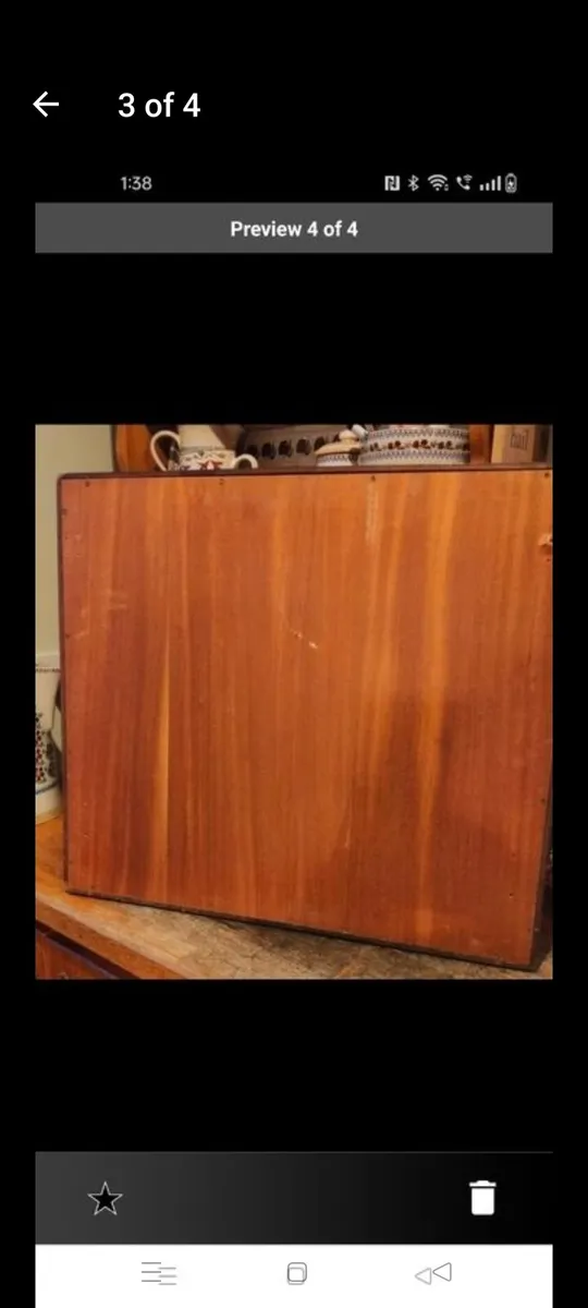 Teak framed Vintage Mirror, very heavy, hang portr - Image 3