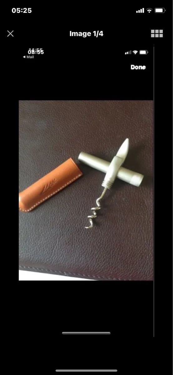 Corkscrew & Bottle Opener in Leather Case - Image 1