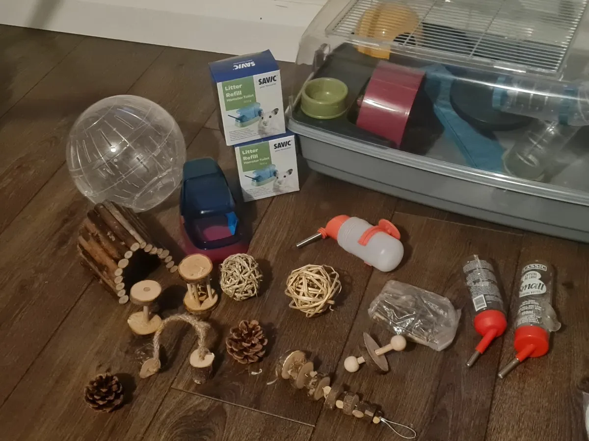 Hamster Cage, ball, and accessories - Image 4