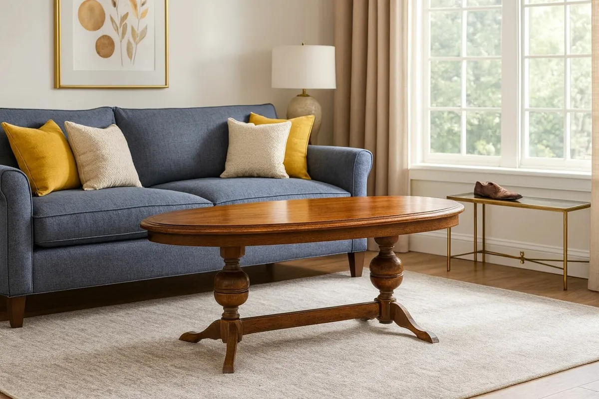 Oval Wooden Coffee Table - Image 1