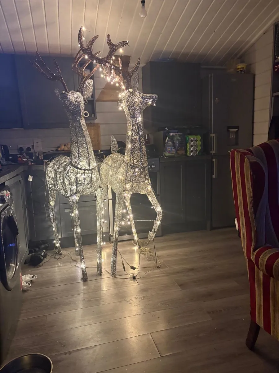 Two light up reindeer - Image 1