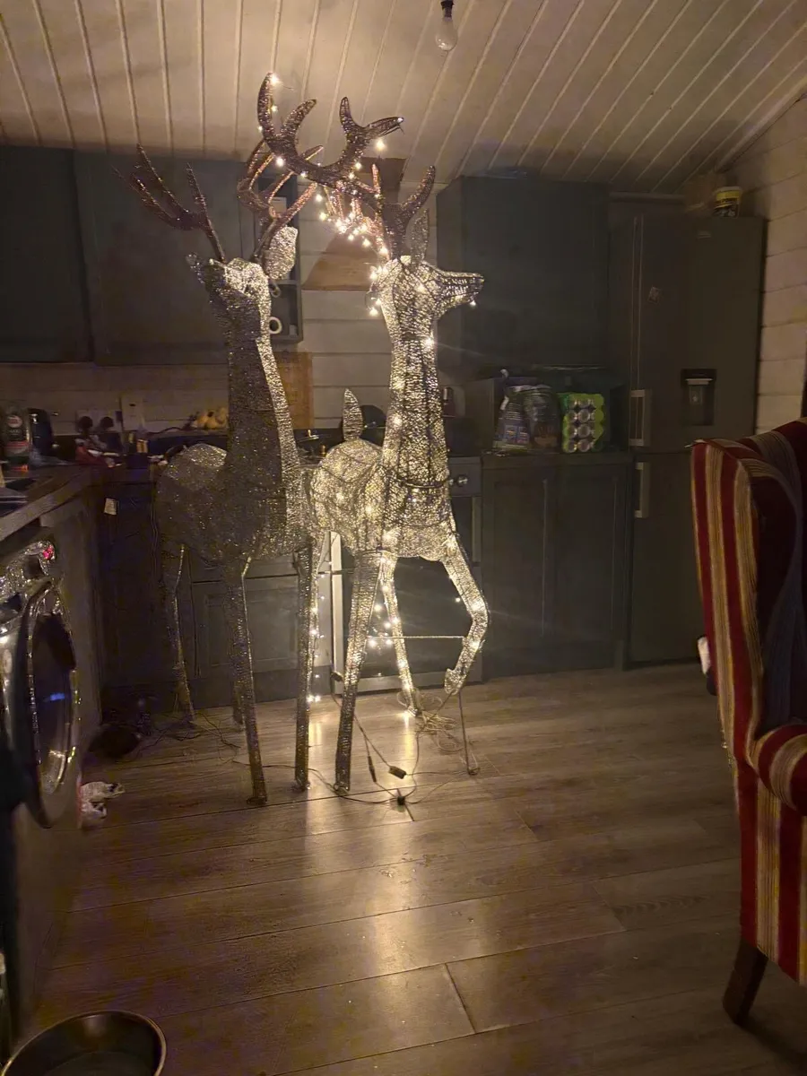 Two light up reindeer - Image 3