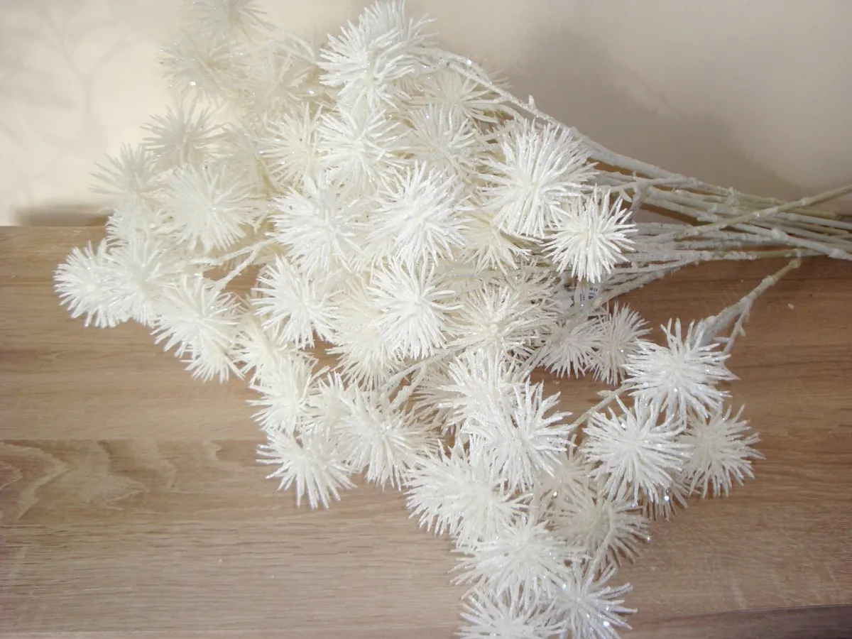 Snow white thistle stems - set of 6 - NEW - Image 2