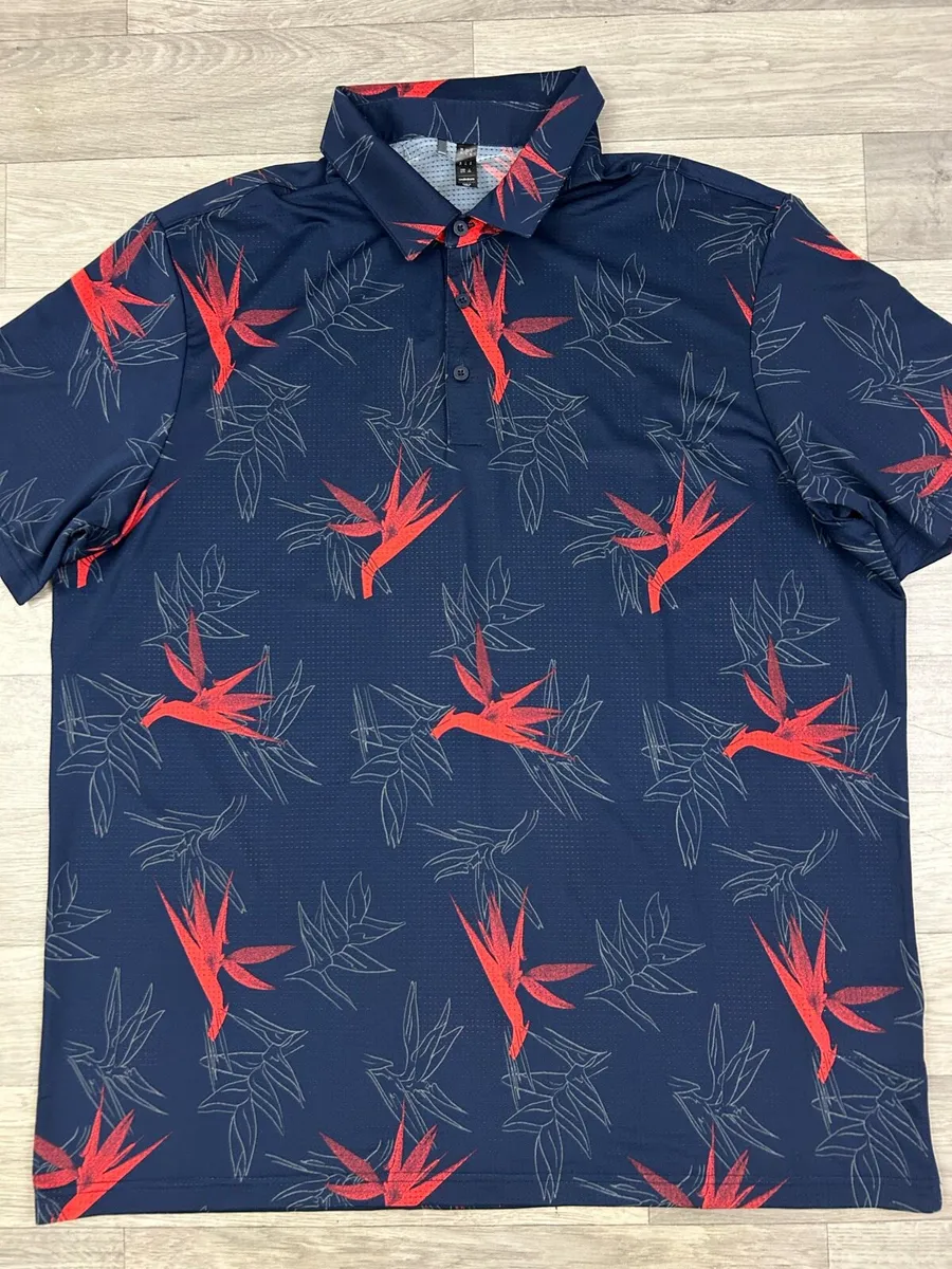 Adidas Floral Patterned Golf Polo Shirt Mens XL - Image 2