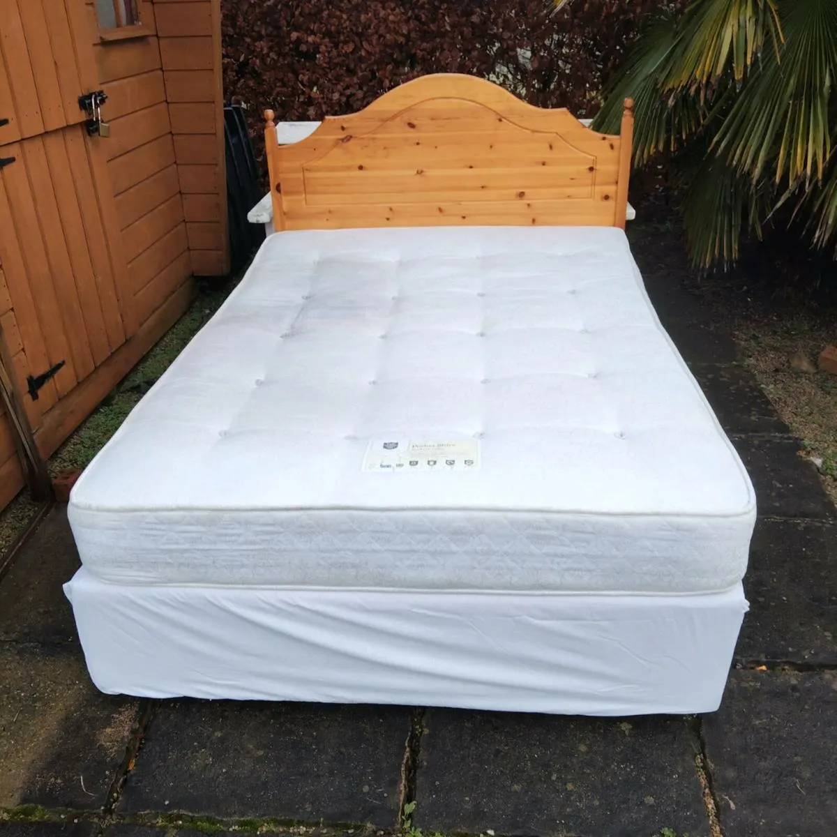 Pine Double bed complete - Image 1