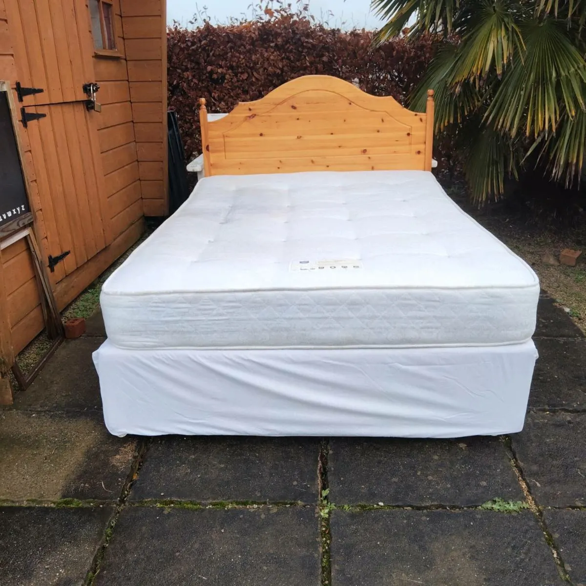 Pine Double bed complete - Image 2