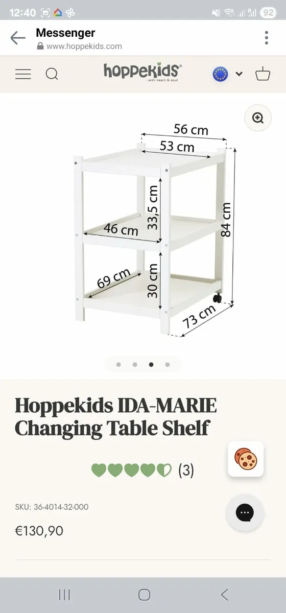 Hoppekids Ida Marie Changing Table - Image 1