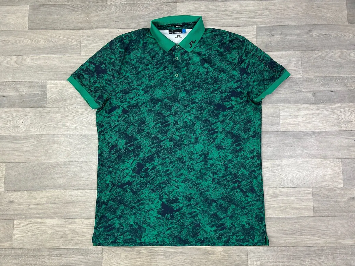 J.Lindeberg Patterned Golf Polo Shirt Mens XL/XXL - Image 1