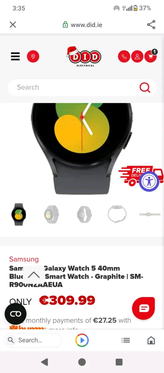 SAMSUNHG GALAXY5 SMART WATCH - Image 1