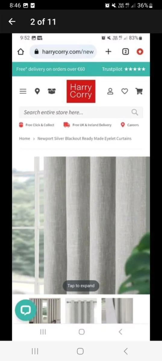 Harry Corry Eyelet Blackout Curtains 2 Pairs - Image 3