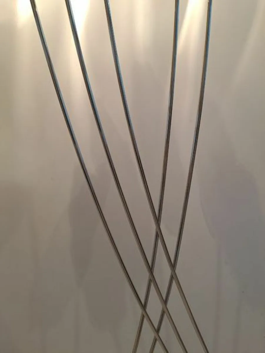 Chrome Lamp with glass flower shades - Image 4