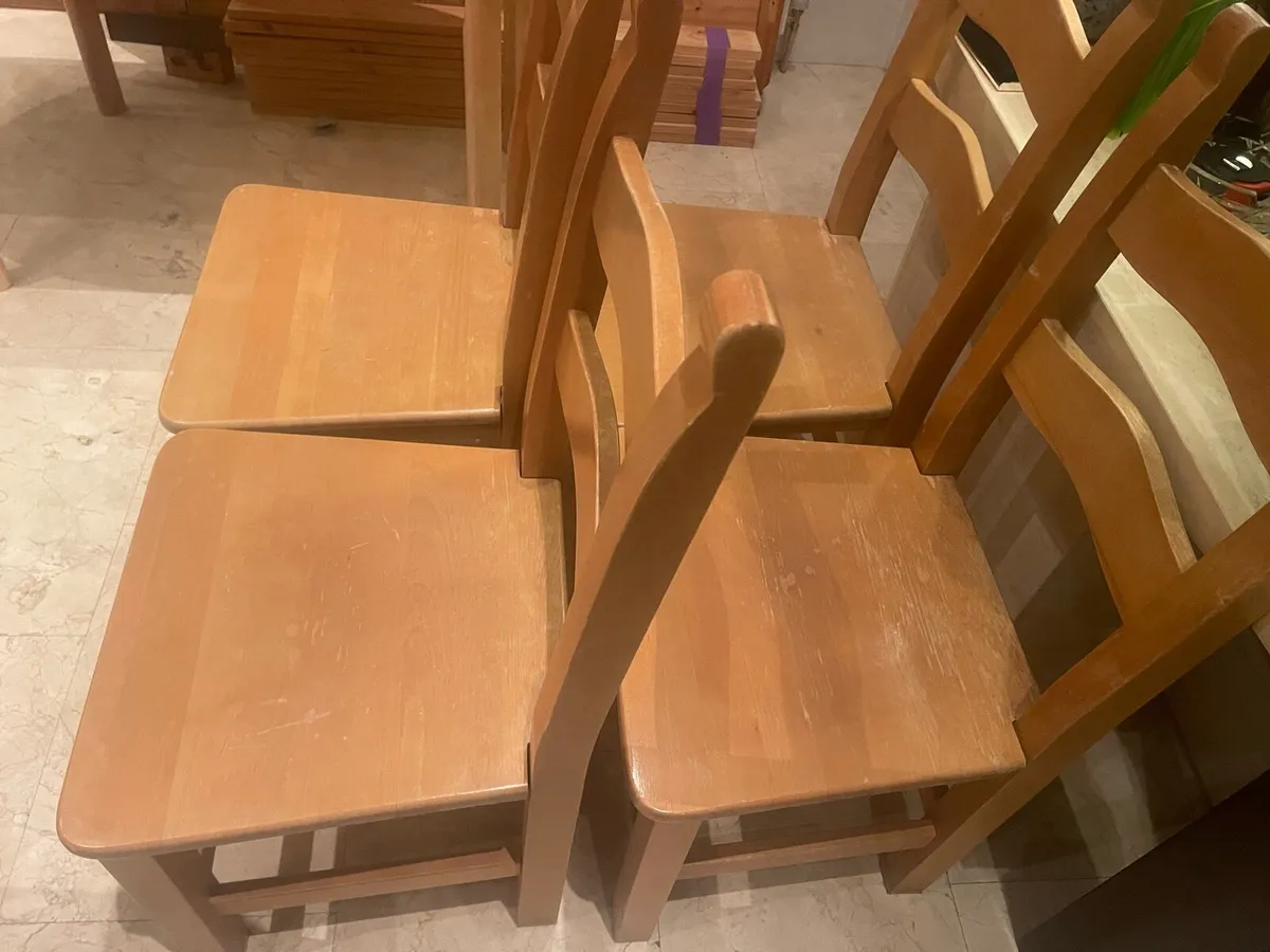 4 x Extremely Sturdy Wooden Kitchen Dining Chairs - Image 2