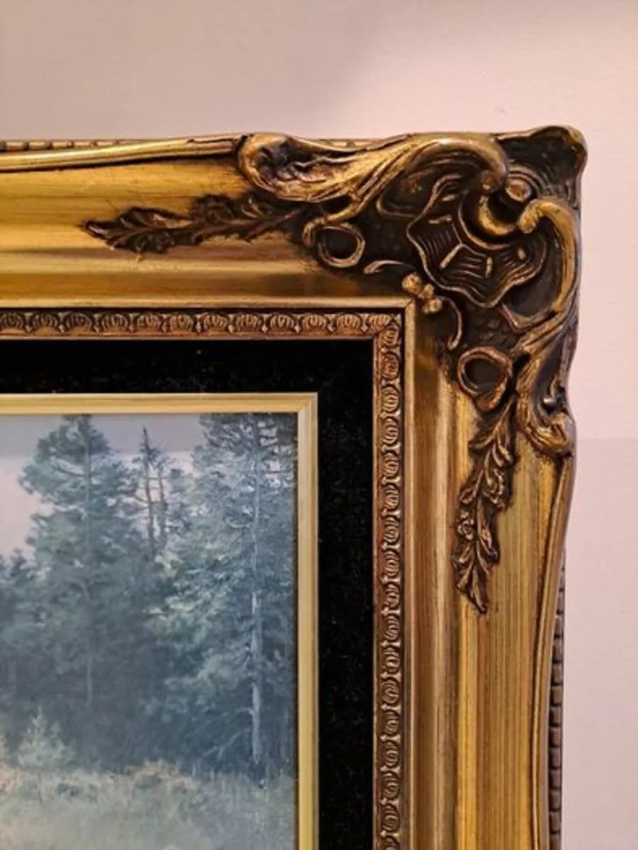 Gilt Frame with glass and black velvet - Image 2