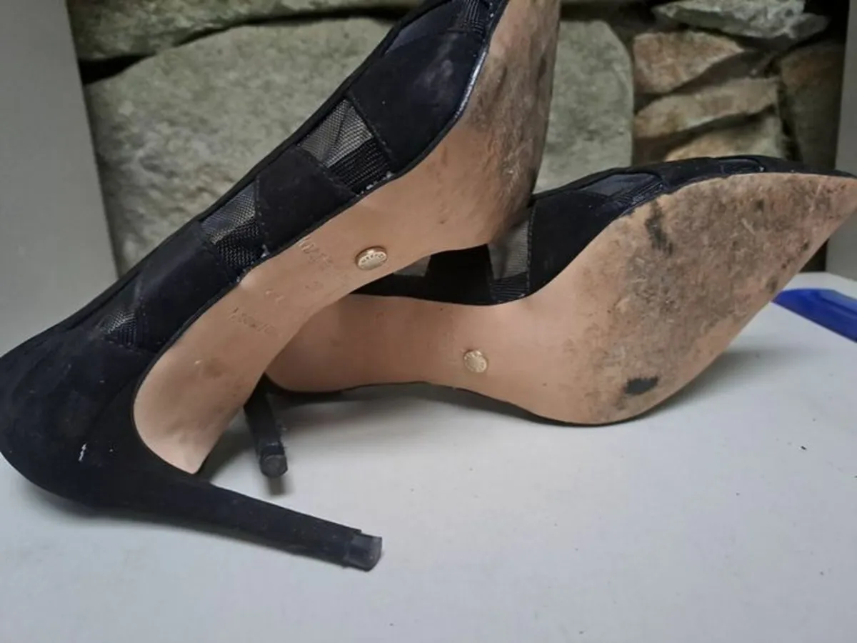 Office Black High heels size 4 worn - Image 2