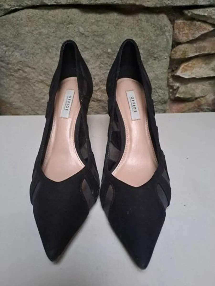 Office Black High heels size 4 worn - Image 3
