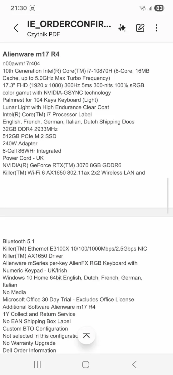 Alienware m17r4 - Image 3