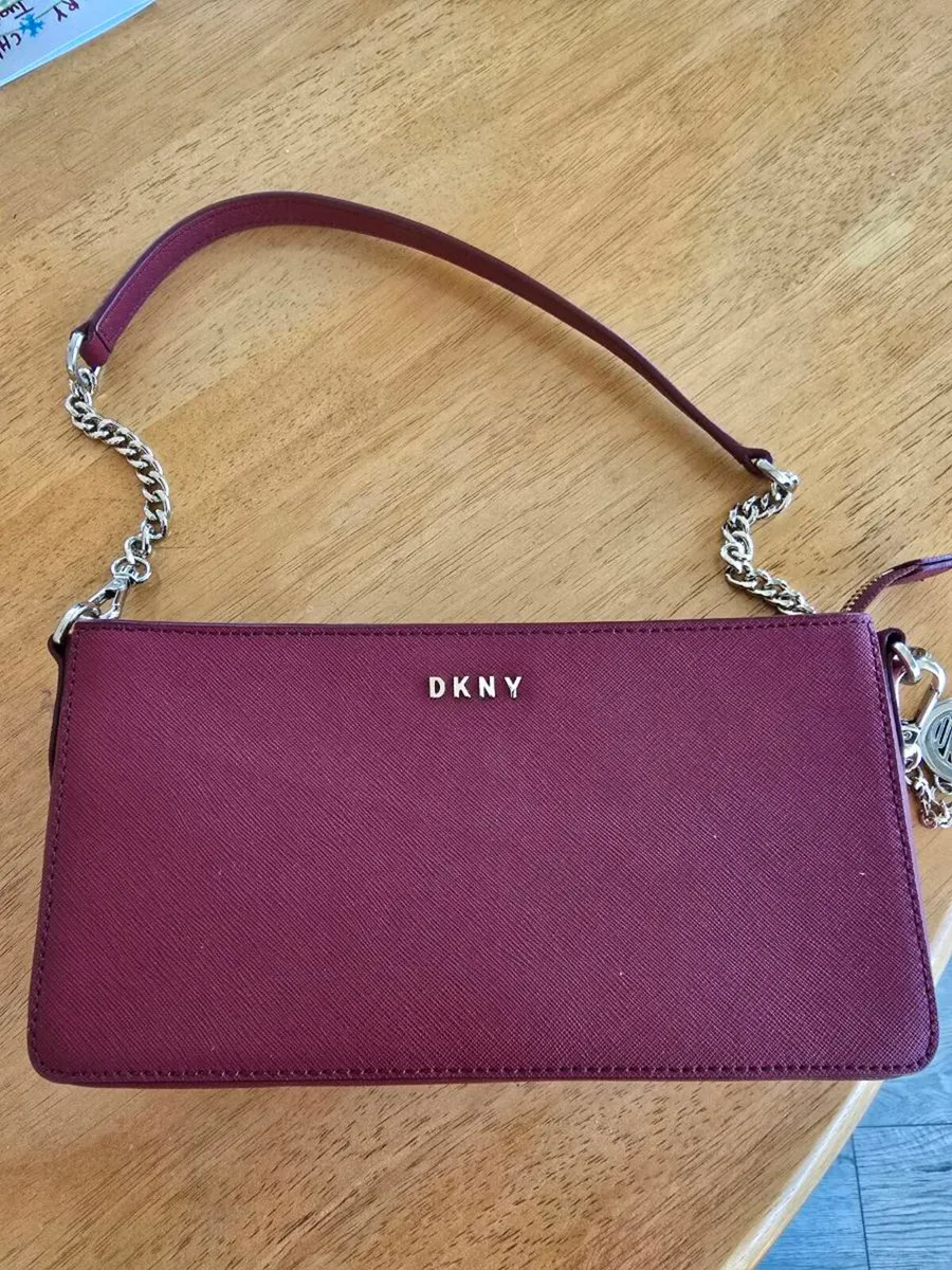 Dkny grain leather  burgundy bag - Image 4