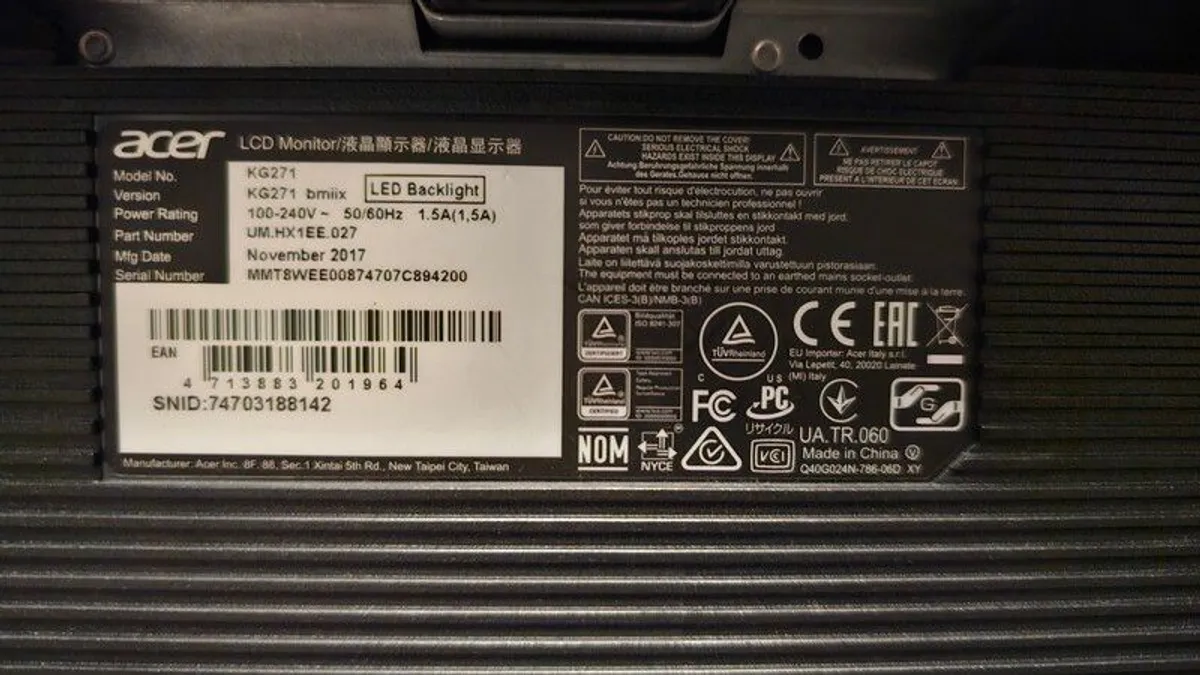 Acer 27in widescreen monitor full HD - Image 4