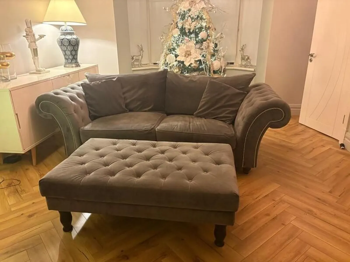 2x Four seater sofas & an ottoman