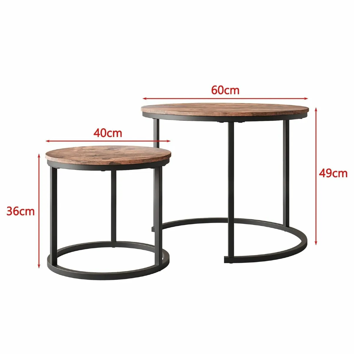 Small Coffee Table Living Room Black Round - Image 2