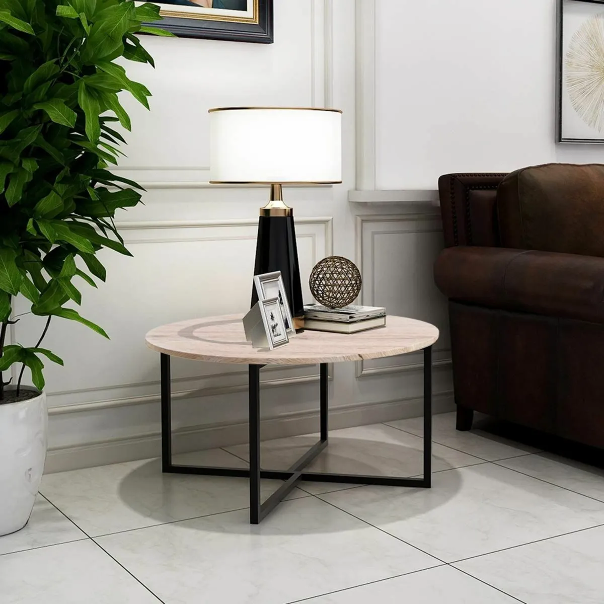 Round Coffee Table Tea End Sofa for Living Room - Image 3