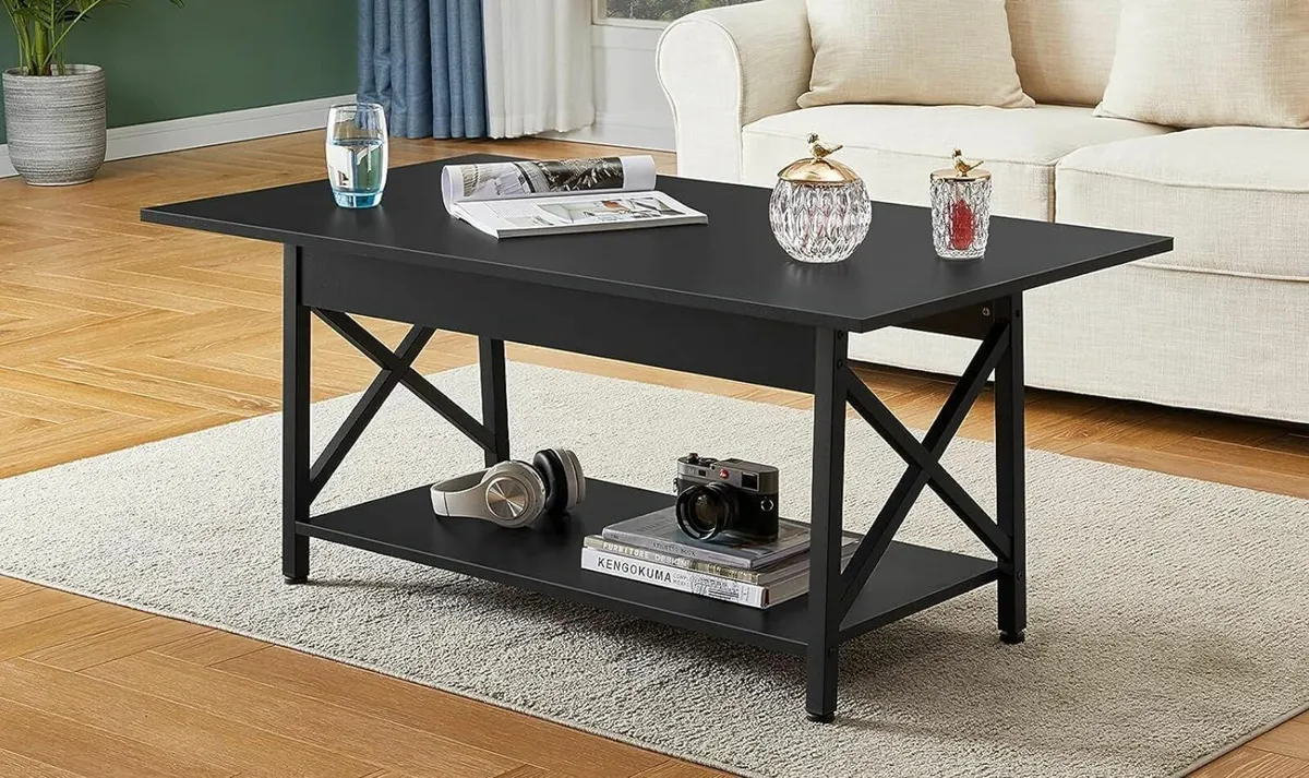 Coffee Table with Storage 100cm Living Room - Image 2