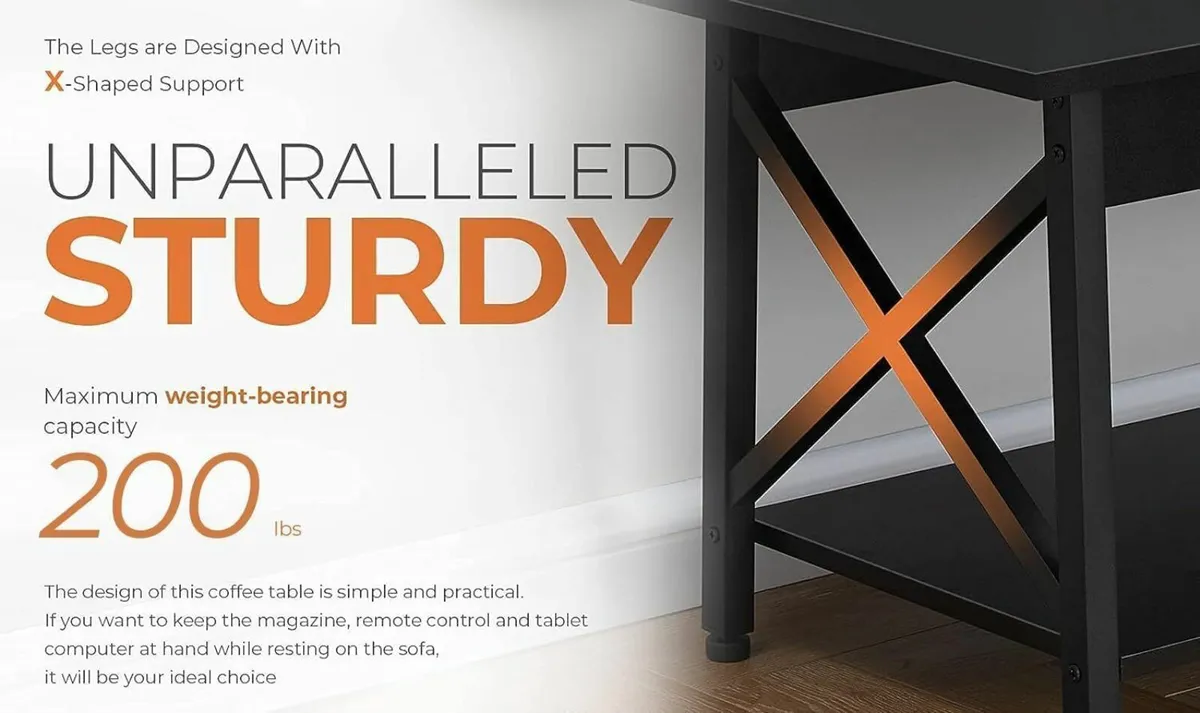 Coffee Table with Storage 100cm Living Room - Image 4