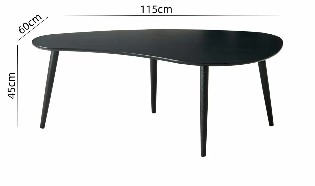 Wooden Oval Coffee Table;Mid Century Modern Side - Image 2