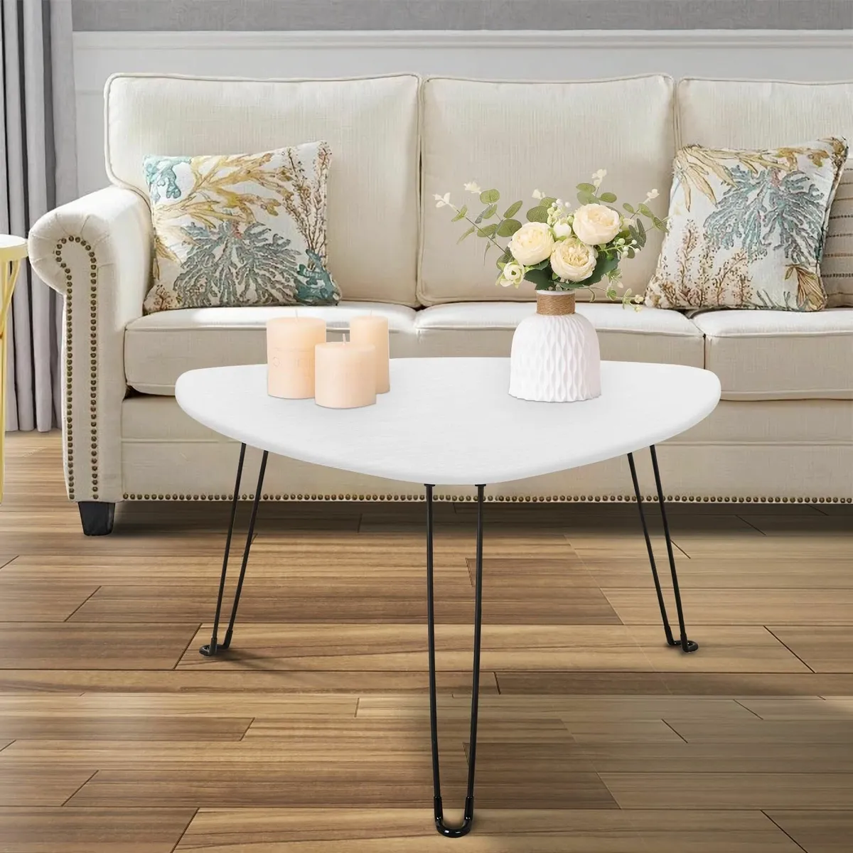 Coffee Table for Small Spaces White Folding - Image 4