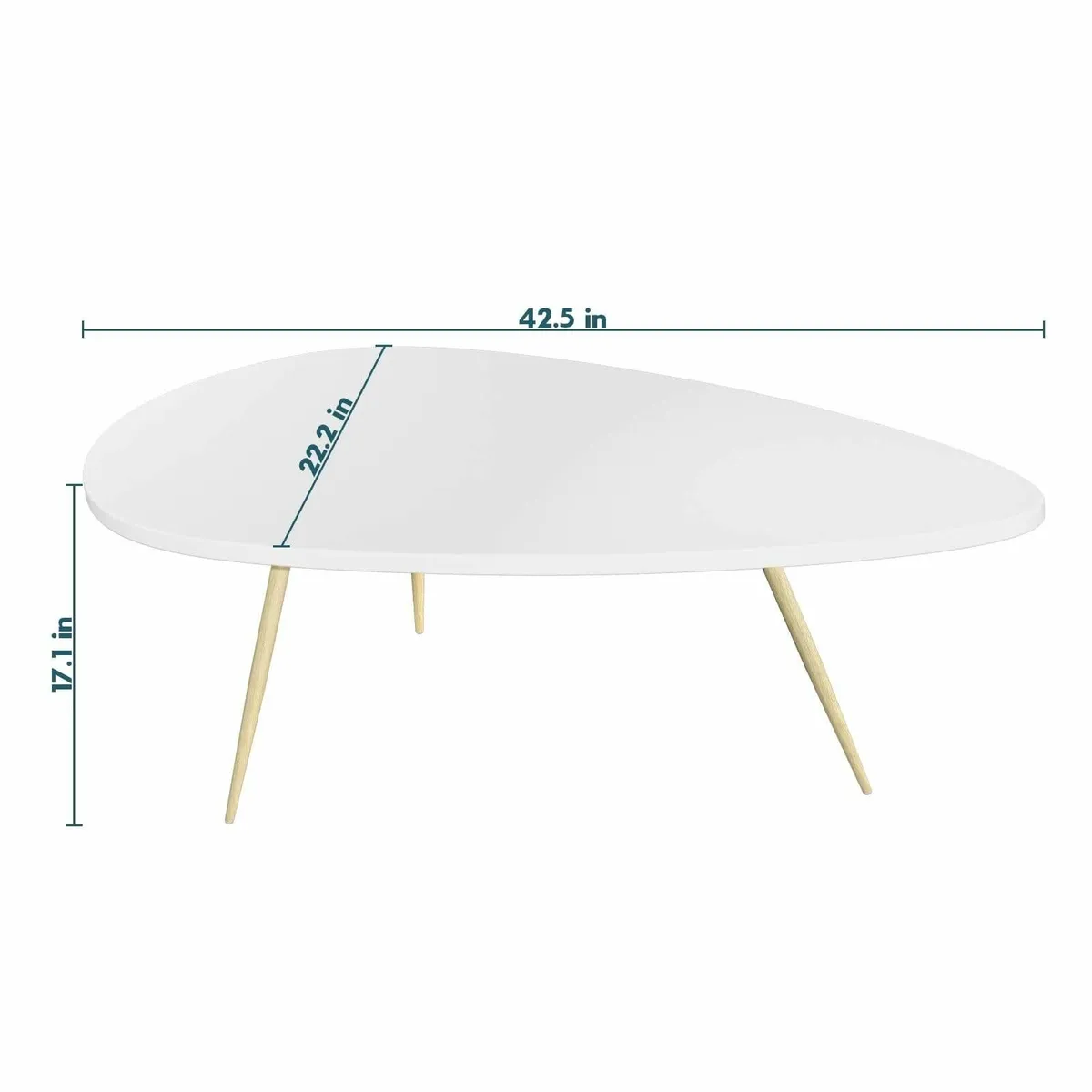 Oval Coffee Table Small Tables for Space Modern - Image 3
