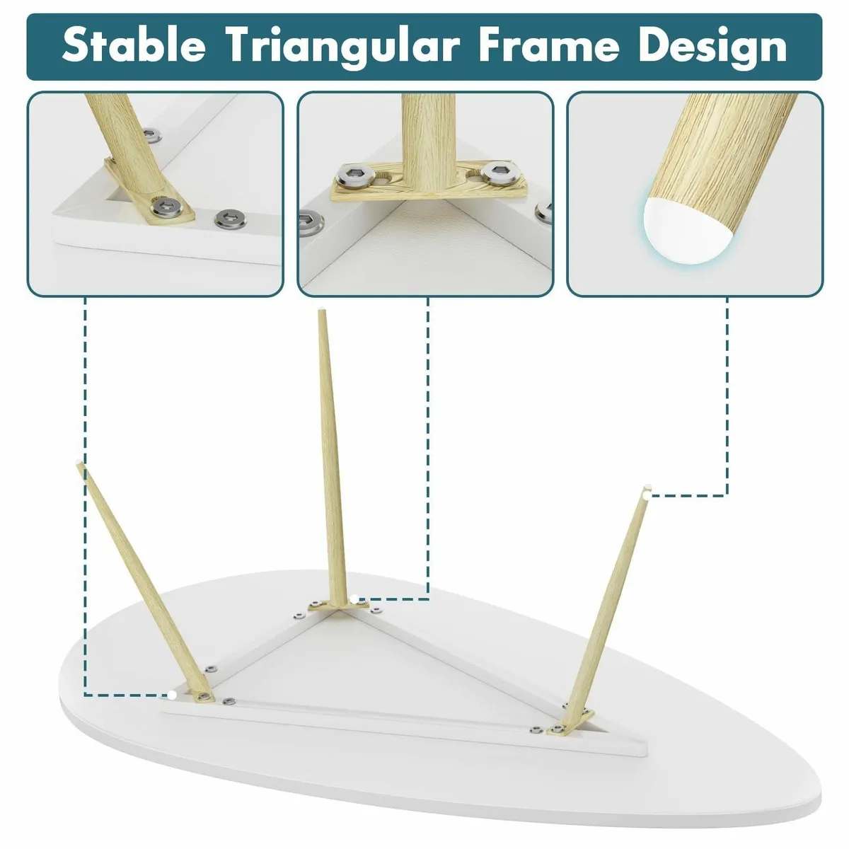 Oval Coffee Table Small Tables for Space Modern - Image 4