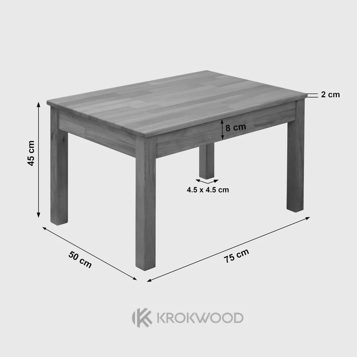 Tomas Solid Wood Coffee Table - Durable and - Image 2