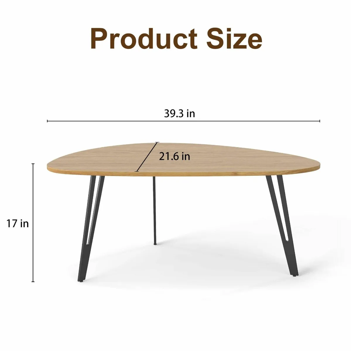 Modern Oval Coffee Table Oak - Scandinavian Style - Image 3
