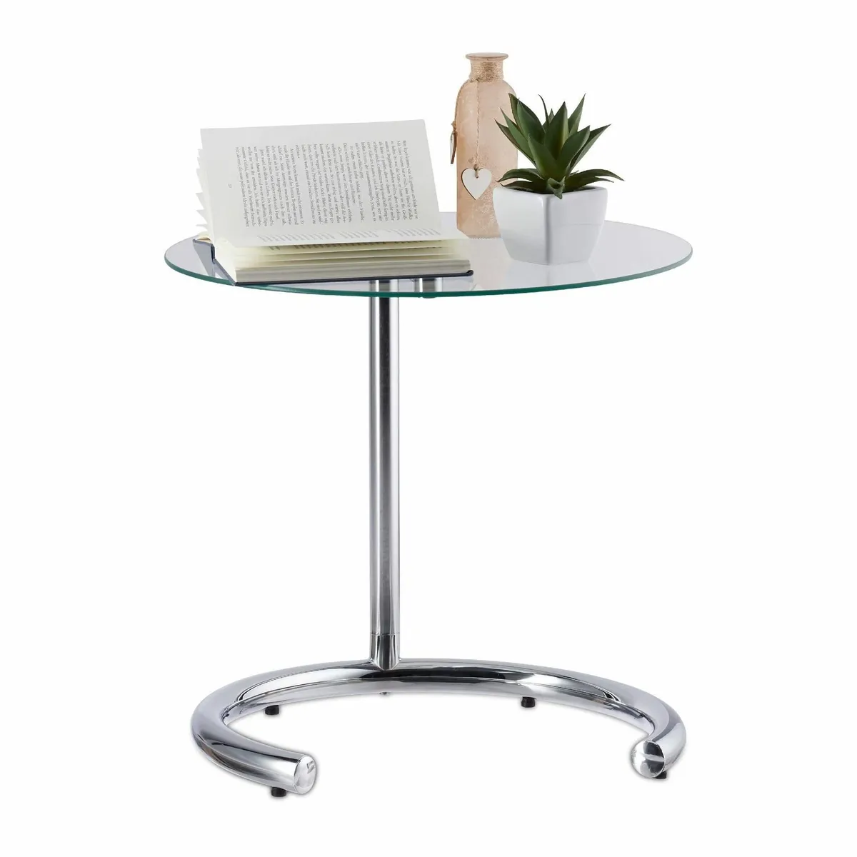 Height-Adjustable Coffee Table 70 cm Round Living - Image 1