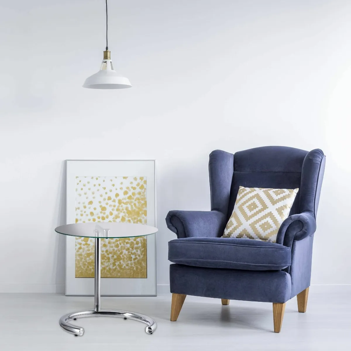 Height-Adjustable Coffee Table 70 cm Round Living - Image 2