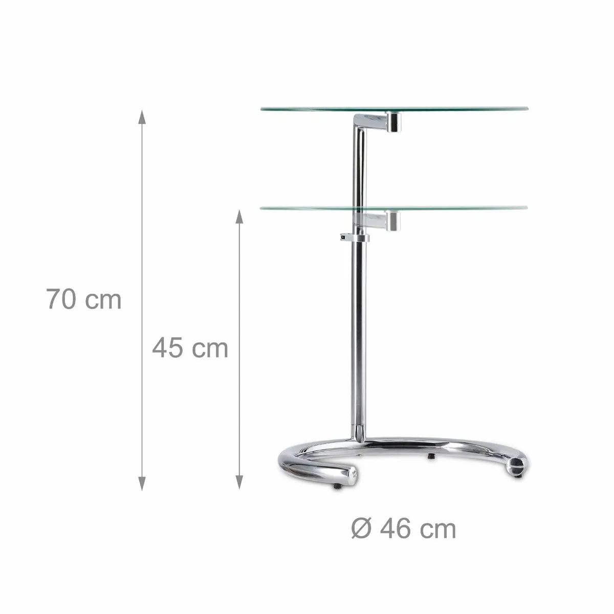 Height-Adjustable Coffee Table 70 cm Round Living - Image 3