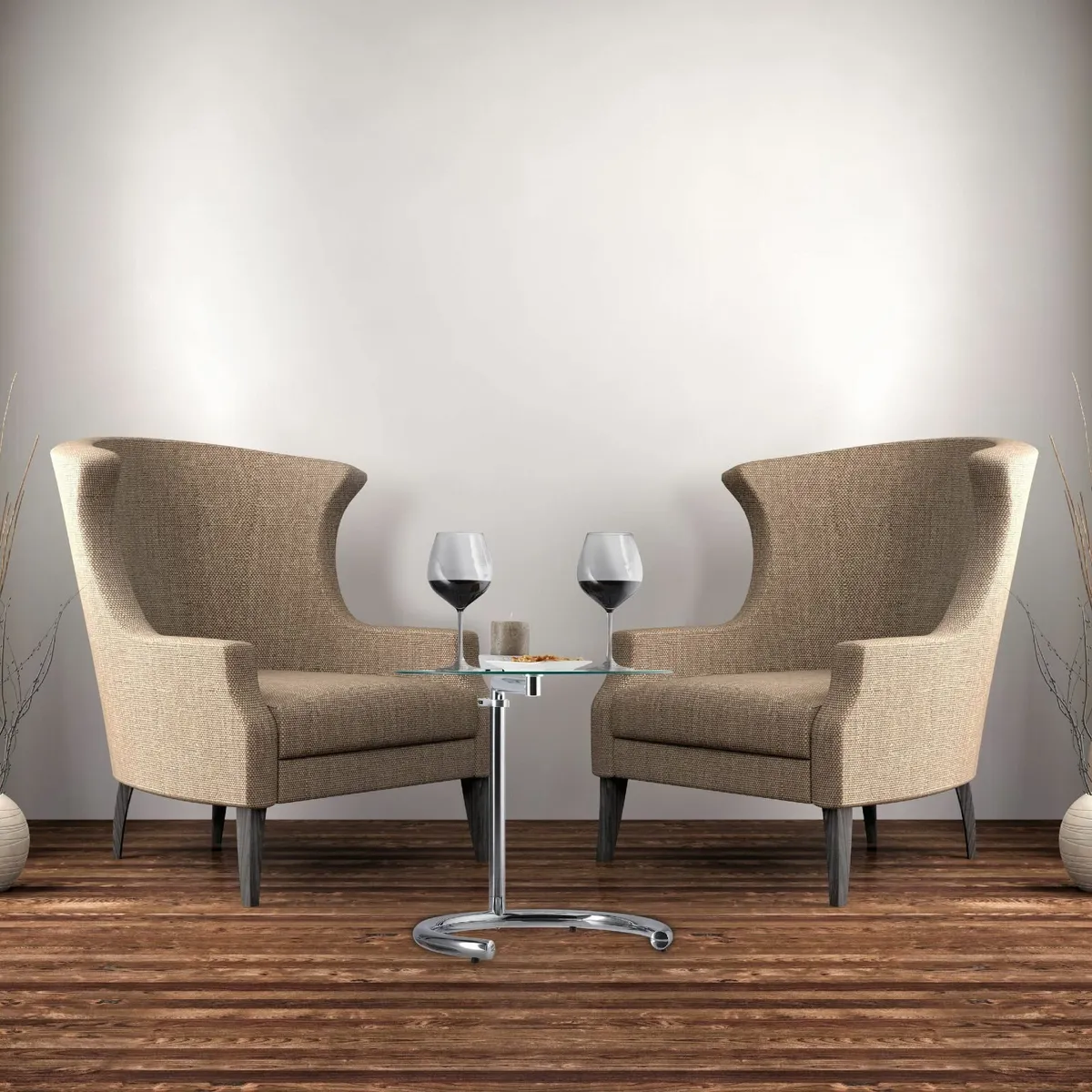 Height-Adjustable Coffee Table 70 cm Round Living - Image 4