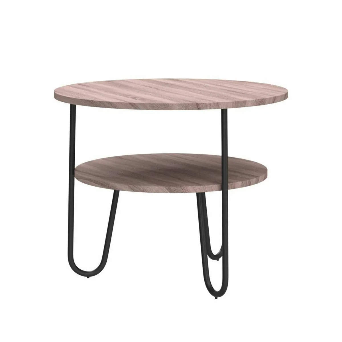 Round Coffee Table Modern Side with 2 Tier - Image 4