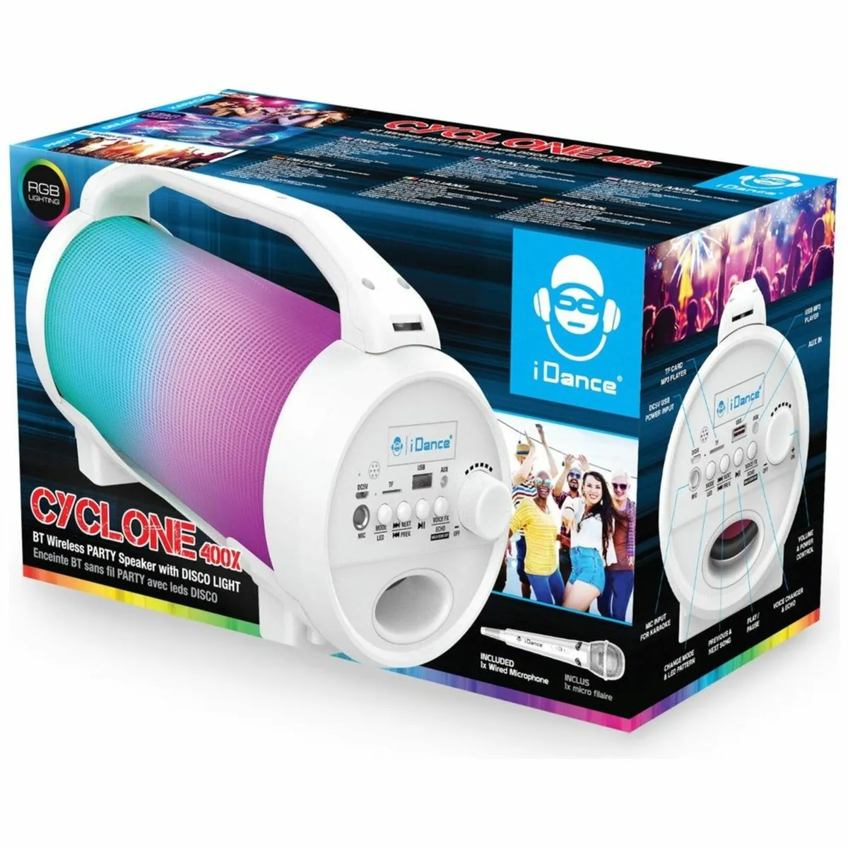 iDance Cyclone 400X Bluetooth Party Speaker+Lights - Image 4