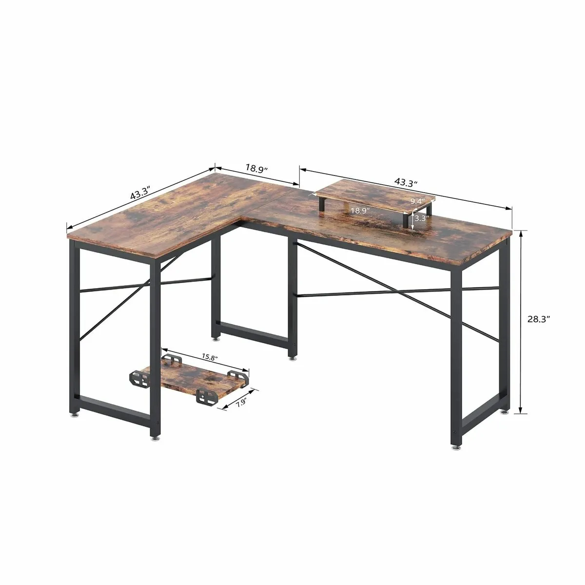 Computer Desk L Shaped with Large Desktop Corner - Image 3