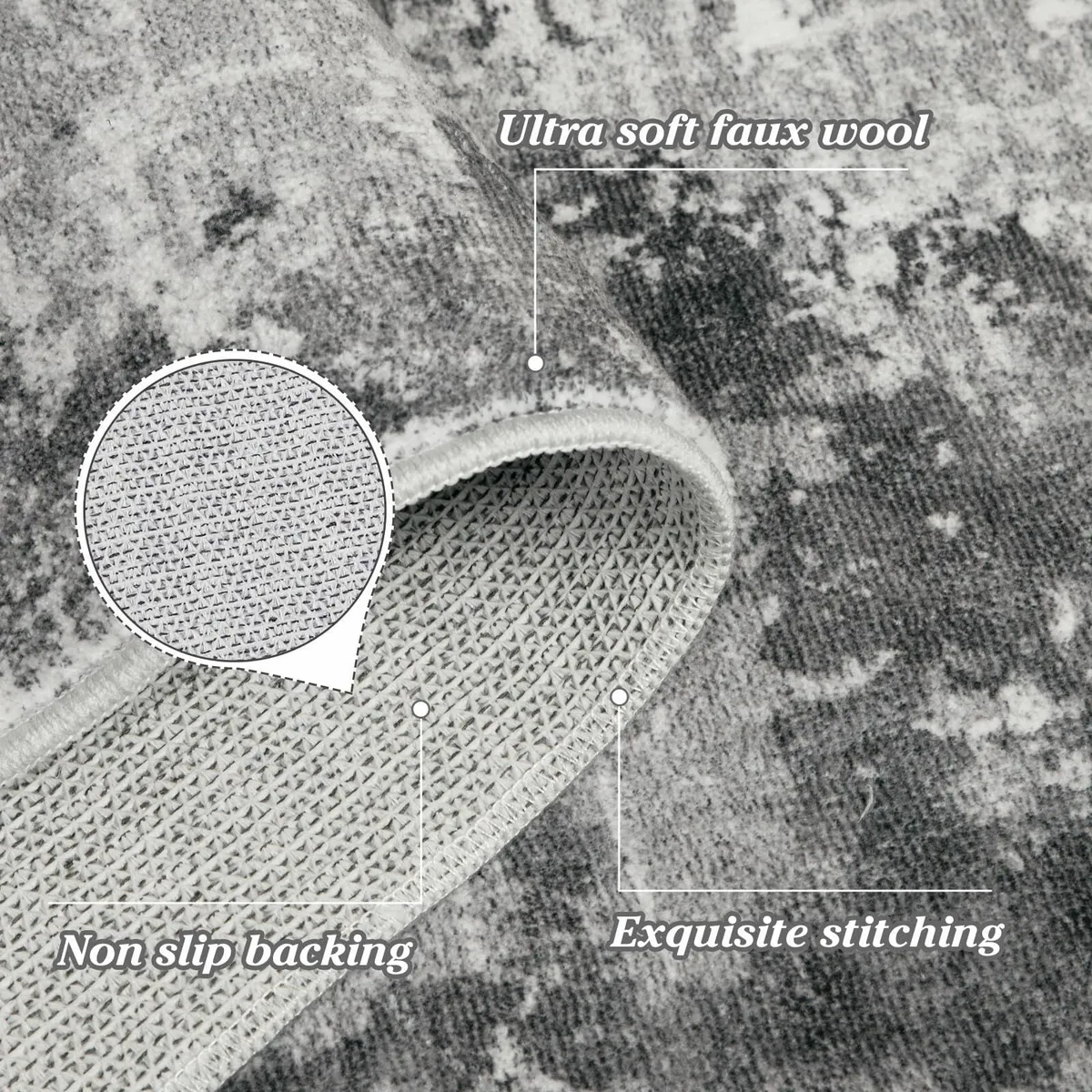 Washable Rugs Living Room Large 160x230cm Ultra - Image 3