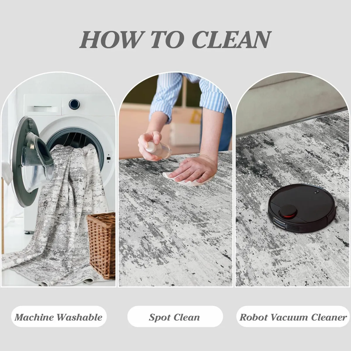 Washable Rugs Living Room Large 160x230cm Ultra - Image 4