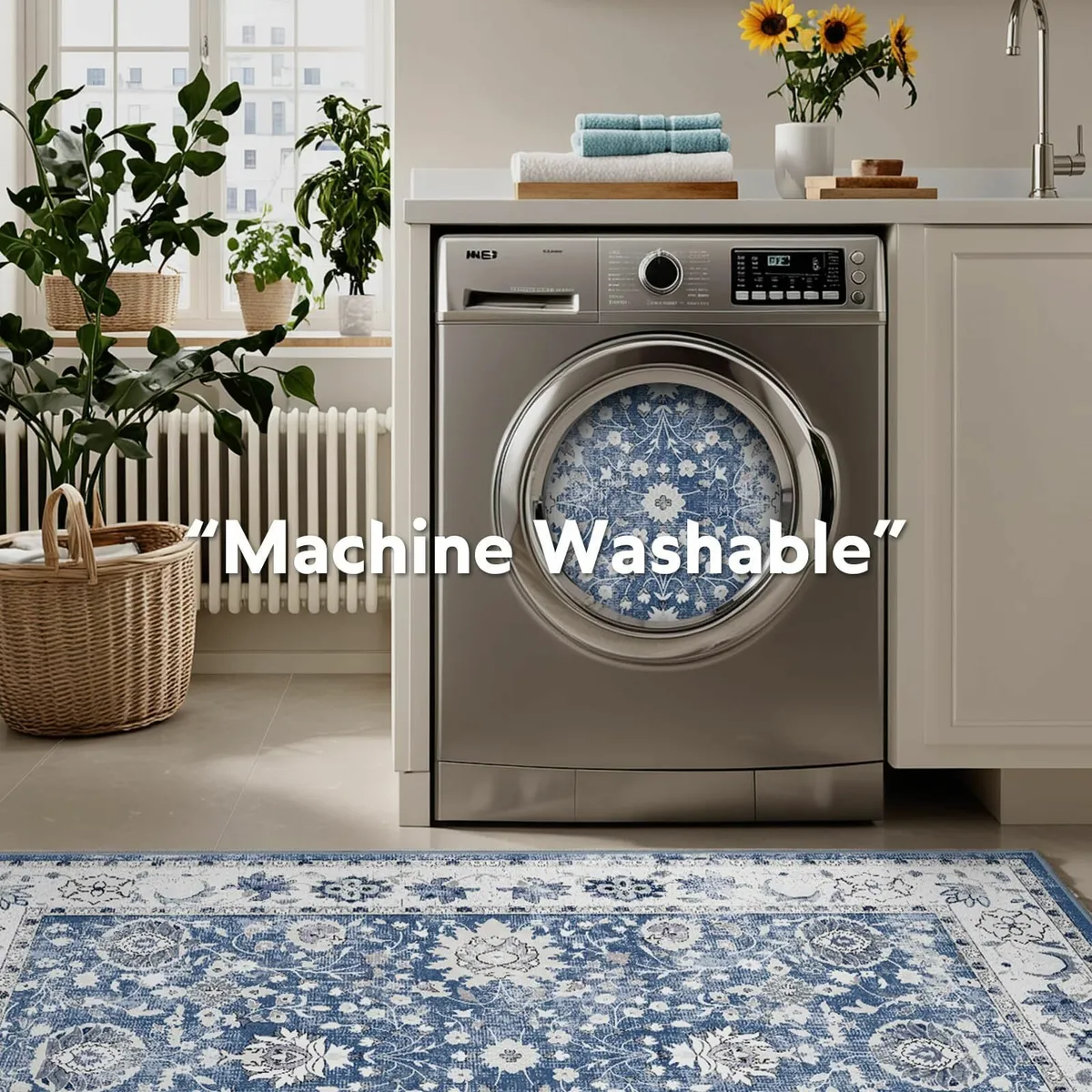 Blue Rugs Living Room - 160x230 cm Machine - Image 3