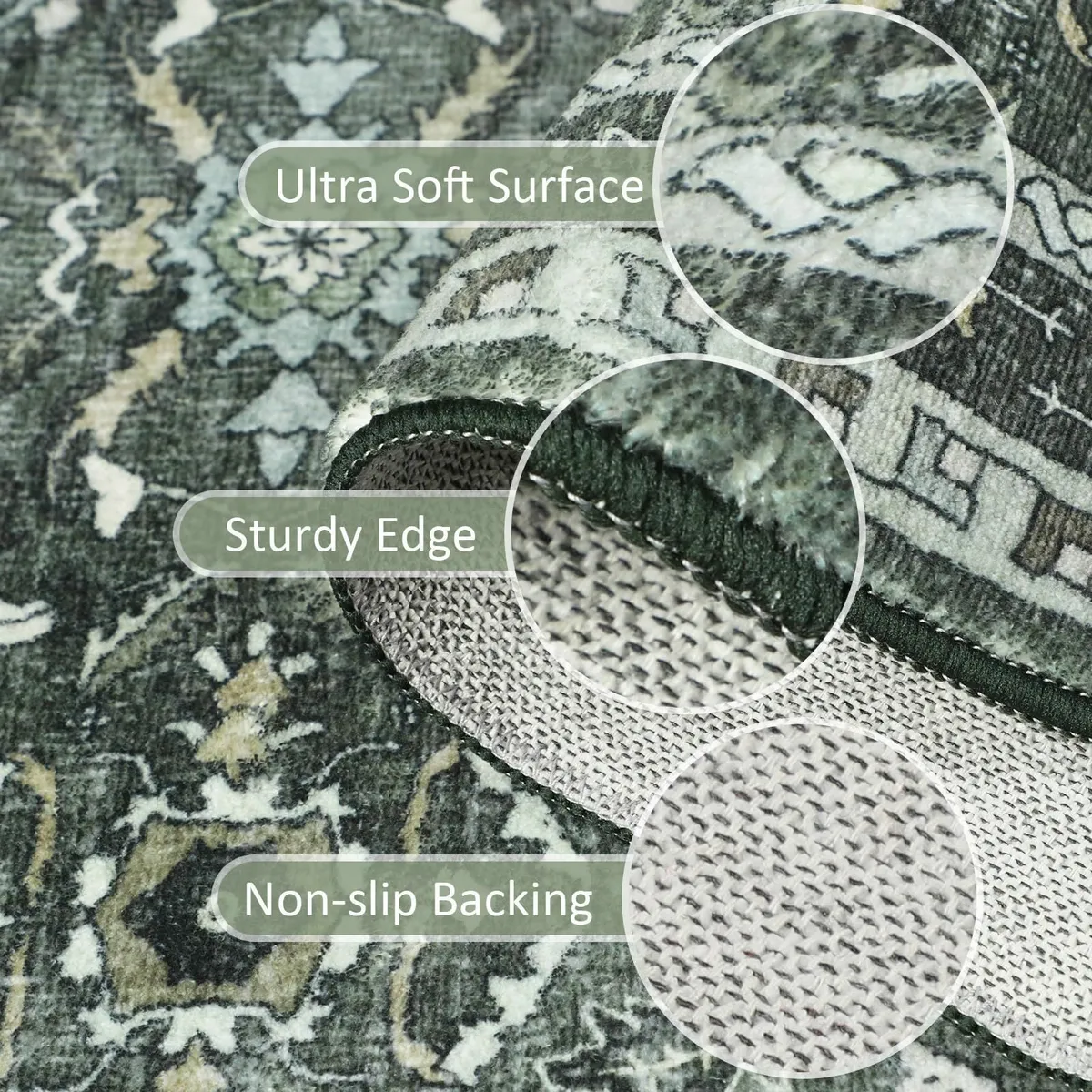 Washable Rugs Living Room Large 160x230cm Boho - Image 4