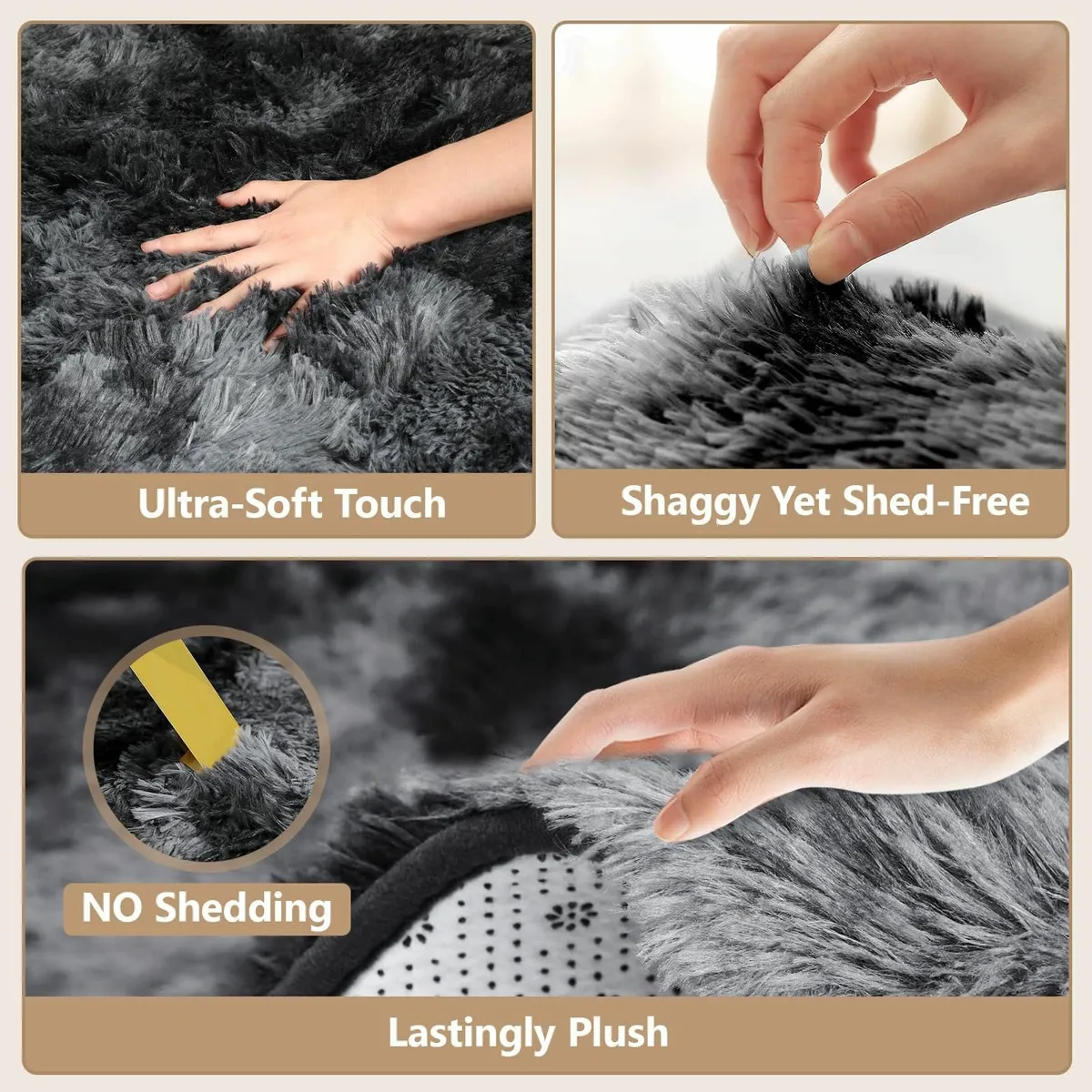 Rugs Living Room-200x300cm Dark Grey Large Rug - Image 2