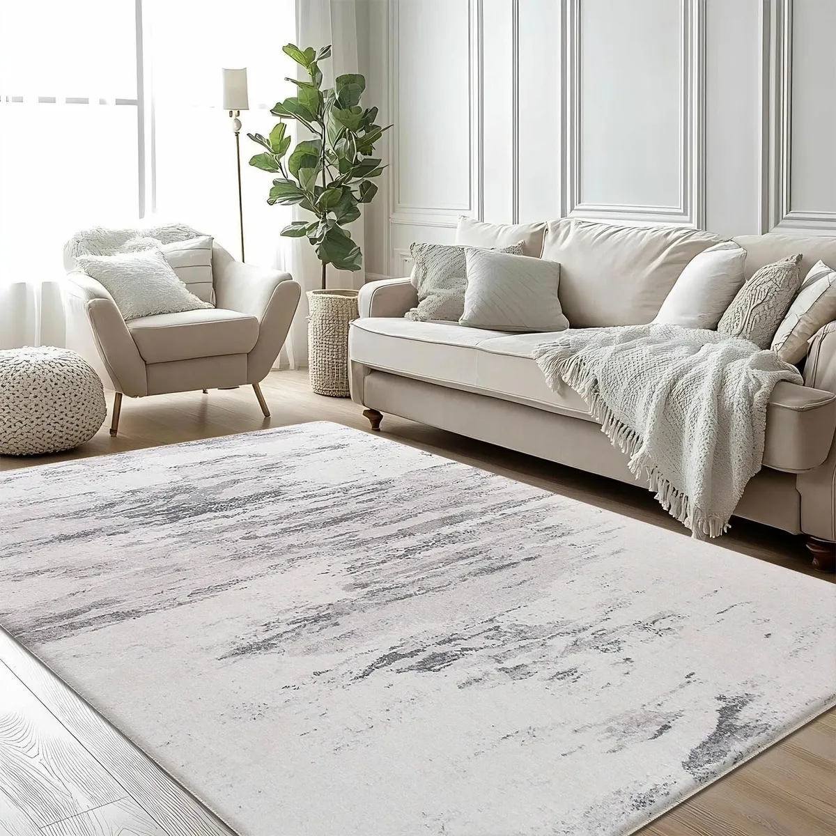 Rugs Living Room 160x200 Large Carpet Soft Memory - Image 1