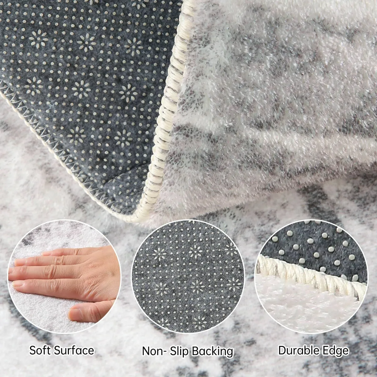 Rugs Living Room 160x200 Large Carpet Soft Memory - Image 3